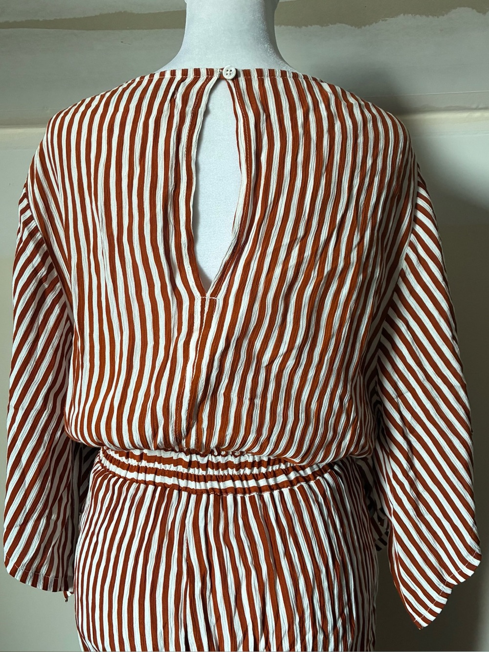 Faithfull The Brand Striped Cutout Tie Front Wide Leg Resort Jumpsuit size 2 - Picture 7 of 7
